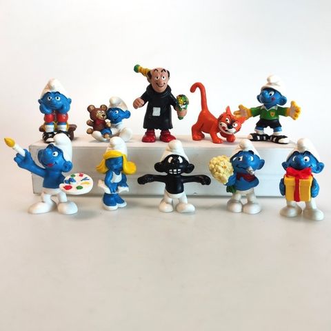 Peyo - Statue - 10x Vintage Smurfs Figures  (10) - Gummi