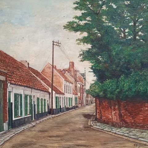 Willy van Buyten (1935) - Dorpsstraat in de zomer