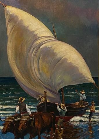 Joaquín Sorolla y Bastida (1863-1923), Follower of - Malvarrosa: reflections