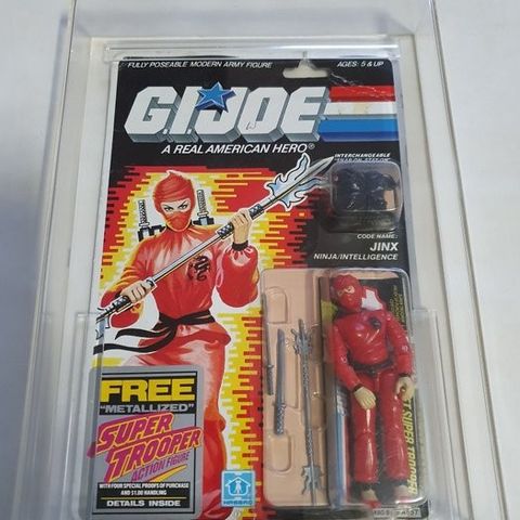 Hasbro  - Actionfigur Gijoe Jinx Hasbro 1986 unpunched + acrilico figura de las 