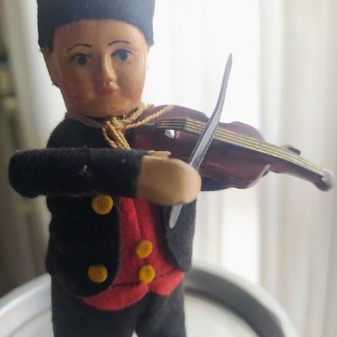 Schuco  - Tinnleke - Tinplate & Felt Clockwork Violinist Figure, Unboxed - Tyskl