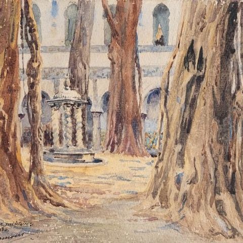 Léon Hamonet (1877-1953) - Cour du cercle militaire d'Alger