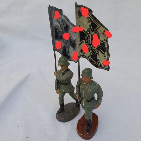 Duro Germany - Militær miniatyrfigur - Wehrmachtsoldaten met vlag WO II (2) - Ko