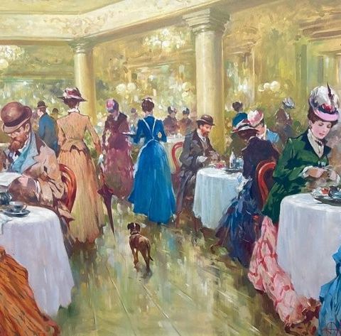 Aldo Affortunati (1906-1991) - Bell’epoque al caffè