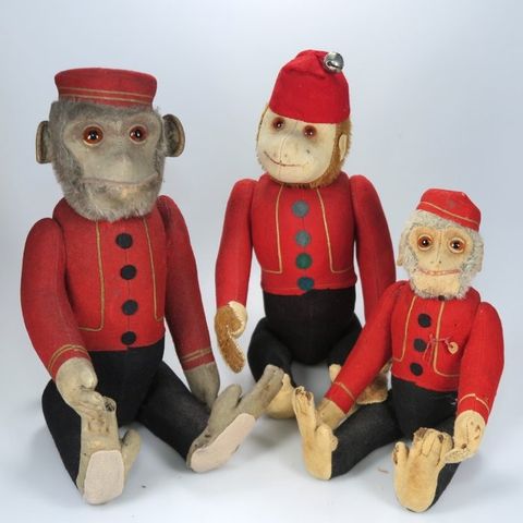 Schuco - Statue - Novelty Yes/No Tricky Piccolo Monkeys 3 Pieces, Heights 28/32/