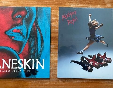 Maneskin - Rush (2023) - Signed + Il Ballo Della Vita (2021) - Blue transparant 