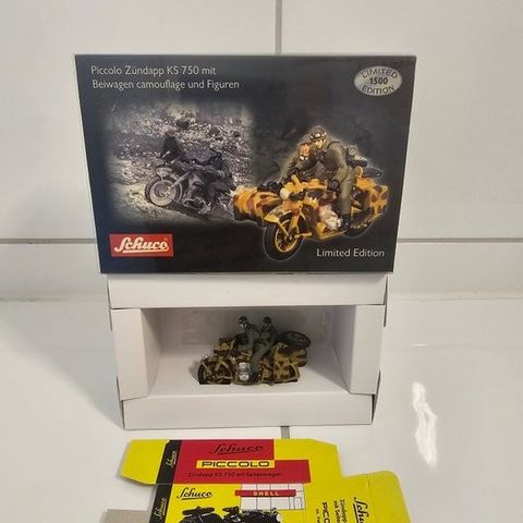 Schuco Modell (Limited Edition 1500 Stück) WWII Picolo Zündapp KS 750 mit Beiwag