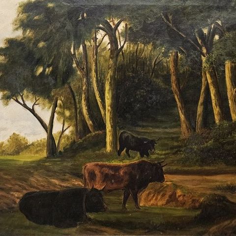 European School (XIX-XX) - Paysage avec des vaches