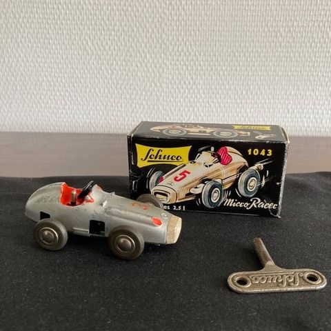 Schuco - Leketøy Schuco 1043 Micro Racer Mercedes Racing Car, Clockwork, Boxed -