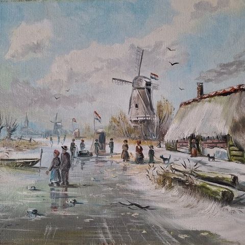 Henk Poeder (1964) - Winter plezier op de plas