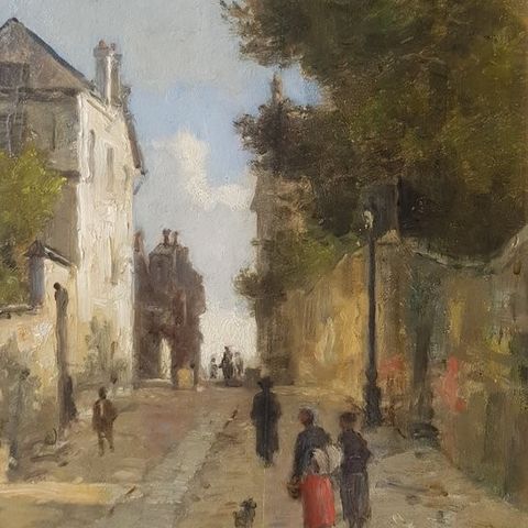 Charles Pécrus (1826-1907) - Paris, rue à Montmartre