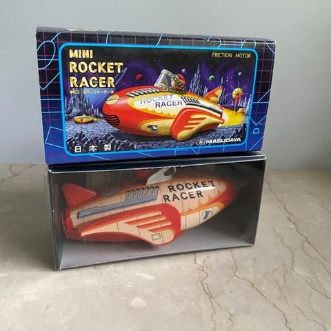 Masudaya  - Tinnleke - Tinplate Space Racer With Friction Motor, Boxed/Unused - 