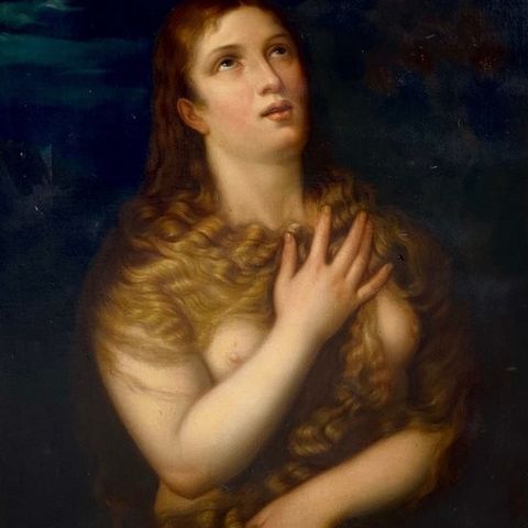 Italian school (XIX), after Tiziano - María Magdalena en éxtasis