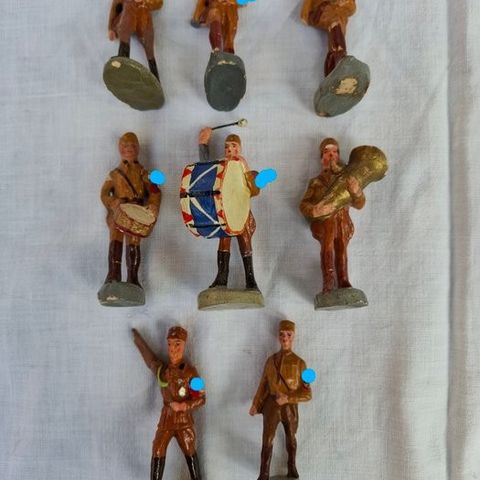 Elastolin - Miniatyrfigur - SA soldaten in marsch met musikanten  (8) - Komposit