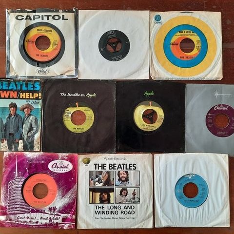 Beatles - 10 original USA singles . Most in original covers - Vinylplate - 1964