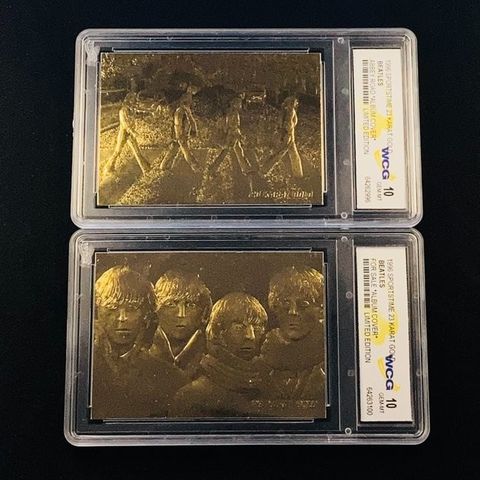 The Beatles - Lot of 2 - Original Gold Cards (23K) - Graded "10" Perfect/Mint - 