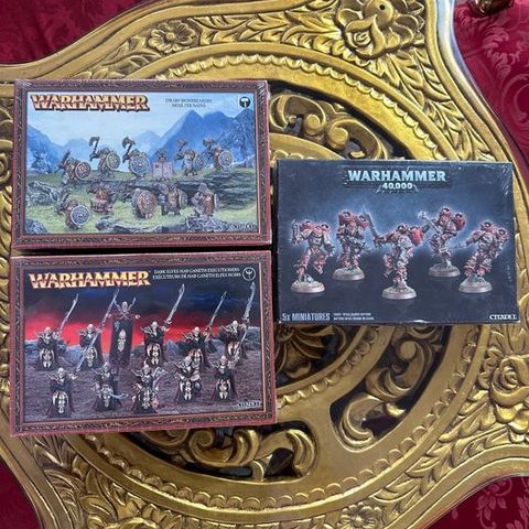 Warhammer 40.000 Citadel - Lekesoldat 1 Dwarf Ironbrakers, 1 Dark Elves, 1 Chaos