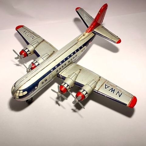 Toy Nomura  - Tinnleke Stratocruiser Airliner - Boeing B-377 - 1950–1960 - Japan