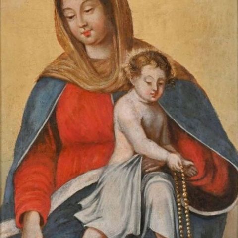 Fransk skole (XVII) - Vergine con Bambino (Vergine del Rosario)