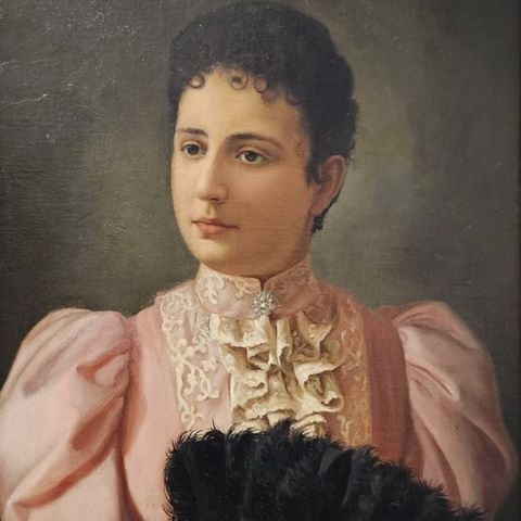 Edoardo Tofano (1838 – 1920) - Dama con ventaglio