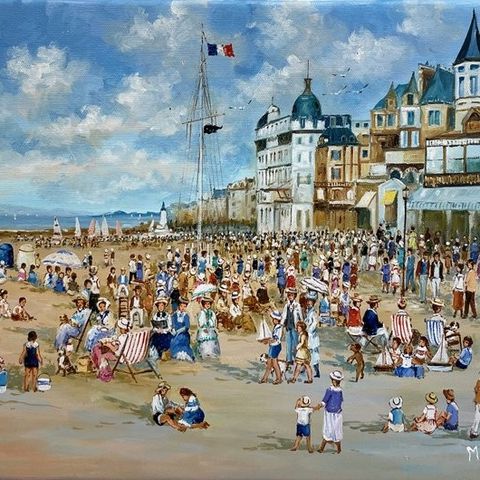 Gérald Marin (1975) - Cabourg - Dimanche sur la Plage - Grand Hotel