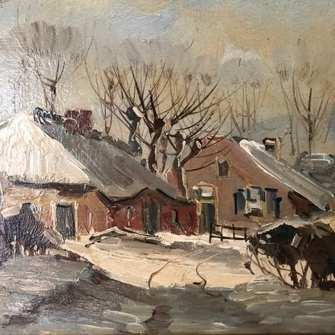 Louis van der Pol (1915-1986) - Dorpsgezicht in de winter