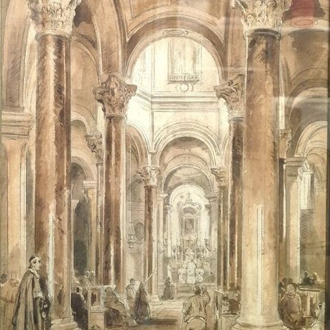 Achille Vianelli (1803-1894) - Interno di chiesa