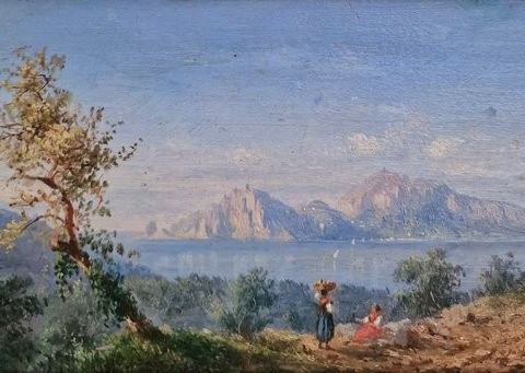 Achille Solari (1835-1884) - Veduta di Capri da Massalubrense