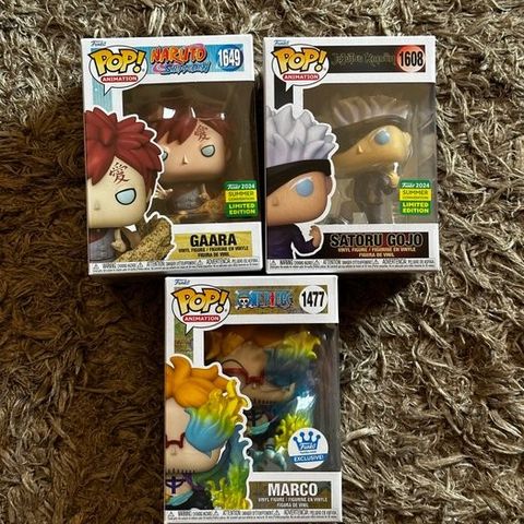 Funko  - Funko Pop Gaara Naturo Shippuden , Satoru Gojo Jujutsu Kaisen, Marco On