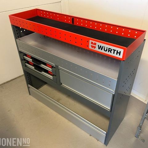 UBRUKT WURTH REOL FOR VAREBIL / GARASJE / OPPBEVARING - BREDDE 111 CM, 23.09