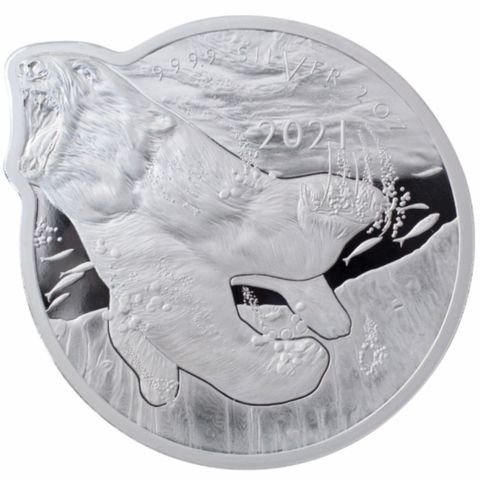 2021 Solomon Islands 2 oz Sølv  Ocean Predators   Polar Bear  Proof kr 1.455,07