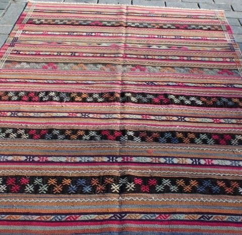 Gammel tyrkisk nomadisk Kilim - 244 cm - 176 cm