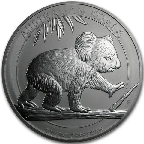 2016 Australia 1 Kilo Sølv Koala BU M/Kapsel (Ripete kapsel)