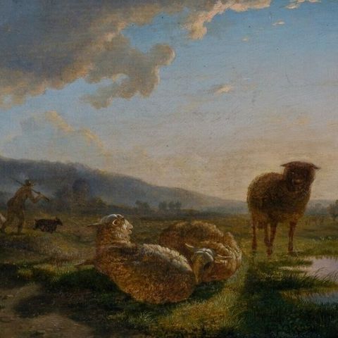 Balthasar Paul Ommeganck (1755-1826), Attributed to - Flock of sheep with the sh