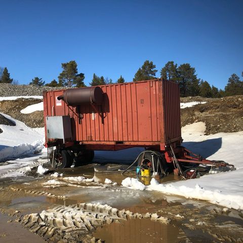 Aggregat 320 KW i container på vogn