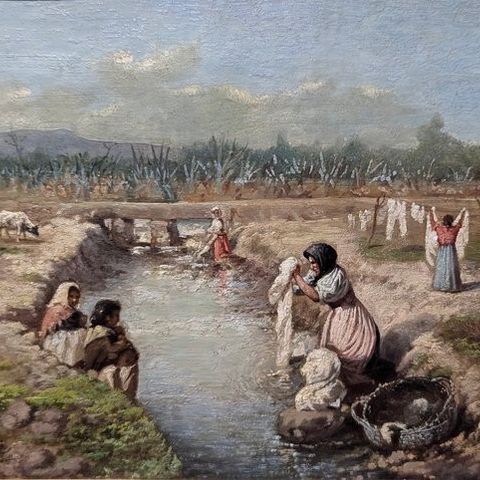 Ventura de los Reyes Corradi (1828-1901) - Lavanderas en el río