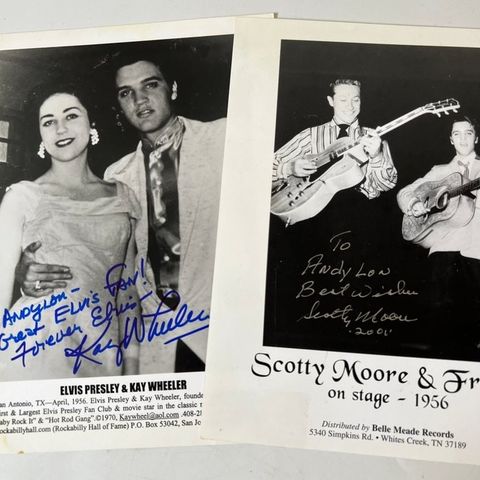 Elvis Presley - Signert bilde av Scotty Moore, Elvis-gitarist - Hånd signert per