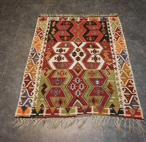 Antikke Türkiye Kilim - Teppe - 140 cm - 112 cm