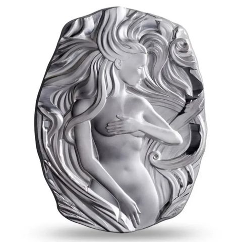 Argentia 10 oz Sølv Art Nouveau Women with Flowing Hair Ultra High Relief Art Ba