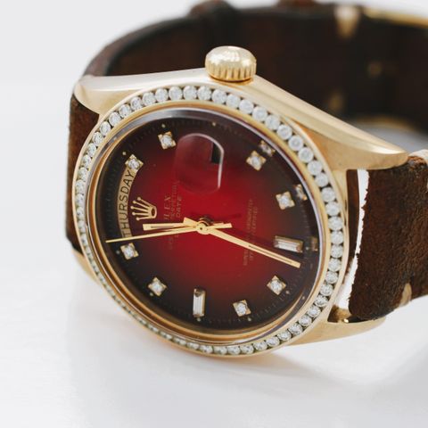 Rolex Day-Date 36 1803 Factory Red Vignette Diamond Dial