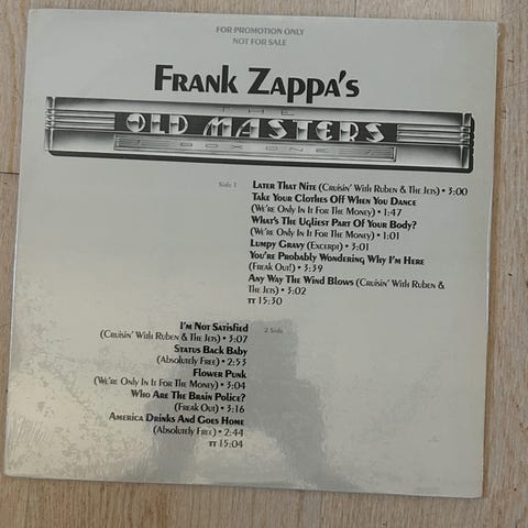 Frank Zappa- The Old Masters Box Two sampler | FINN-torget