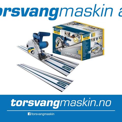 Scheppach Dykksag CS 55 pakke pris M. 3 skinner, og Scheppach Støvsuger HD2P Torsvang Maskin AS