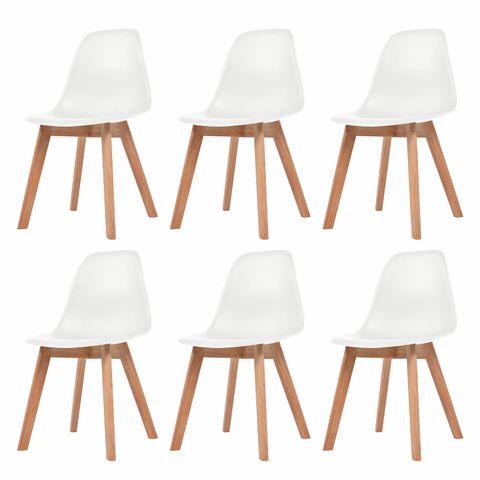vidaXL Spisestoler 4 stk hvit og lys run heltre gummitre vidaXL Spisestoler 2 stk hvit heltre gummitre (245368) | FINN.no