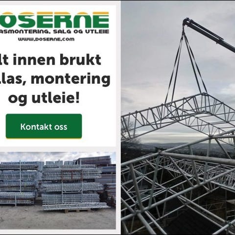 Parti med stillasutstyr +/- plattformer, trapper, rekkverk ...