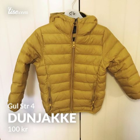 Skogstad dunjakke 2 4år | FINN.no Sennepsgul dunjakke • Tise