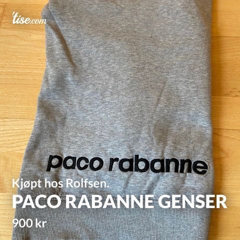 Paco Rabanne Genser | FINN.no BMW genser • Tise