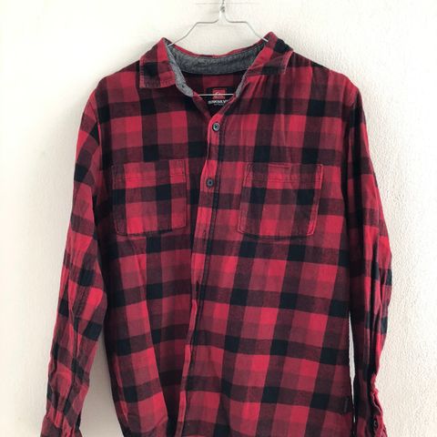 Rutete (rødsort) bomullskjorte frå HM str L | FINN.no Flanellskjorte RødSort HERRE | H&M NO