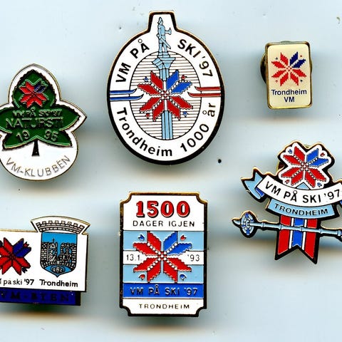 Ski vm 97 Gjensidige pins 4 stk | FINN-torget