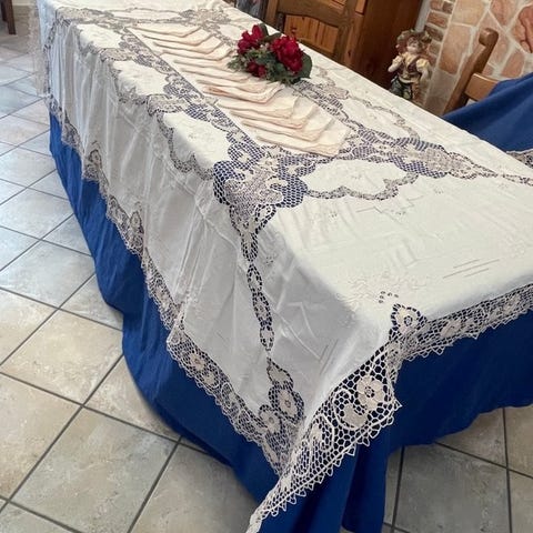 Heritage Lace Victorian Rose in Tessuto, Ecru, 60 x 274,3 cm P, Ricamo, White, 274.32 x 152.4 x 1.3462000000000001 cm