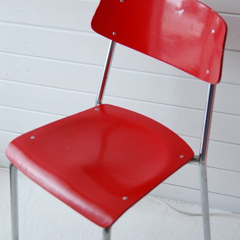 Vintage rød trappestol / Helsa-stol | FINN-torget